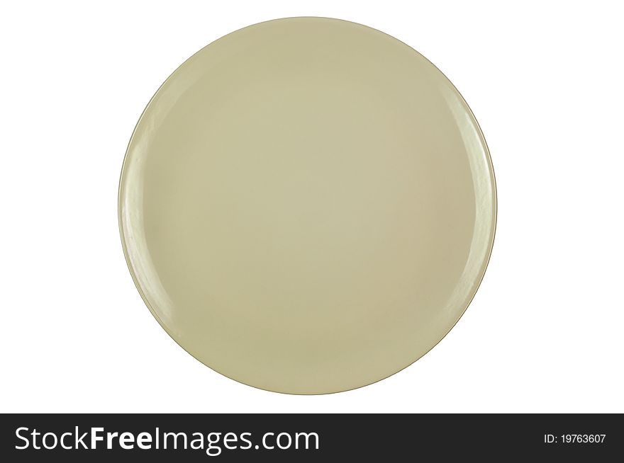 Round shallow bottom ceramic dish. Round shallow bottom ceramic dish