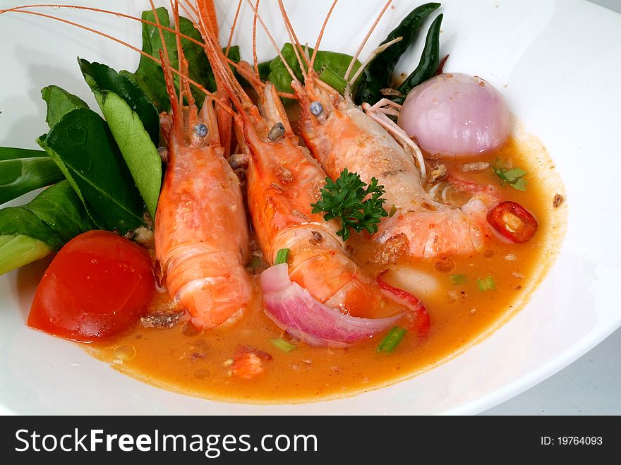 Thai Dishes - Tom Yam Kung. Spicy Shrimp Soup