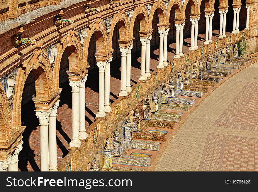 A detail In The Plaza Espana Seville Southern Spai