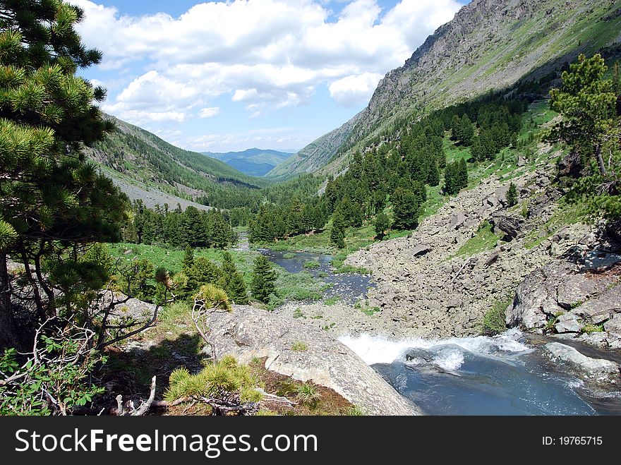 Valley of the river, Gorny Altai, Russia. Valley of the river, Gorny Altai, Russia