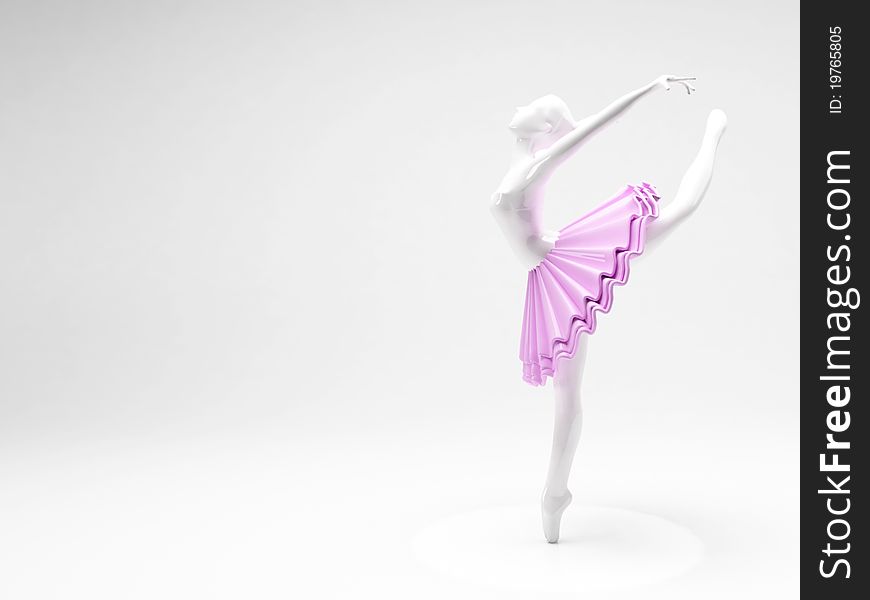 A beautiful Ballerina figurine on white background
