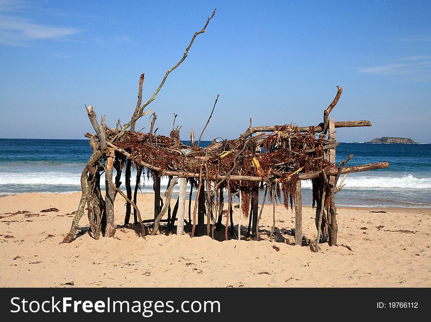 Beach hut shelter