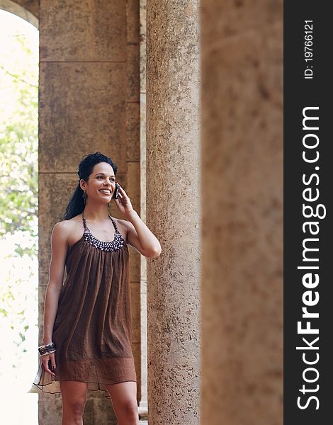 Woman talking on cellphone