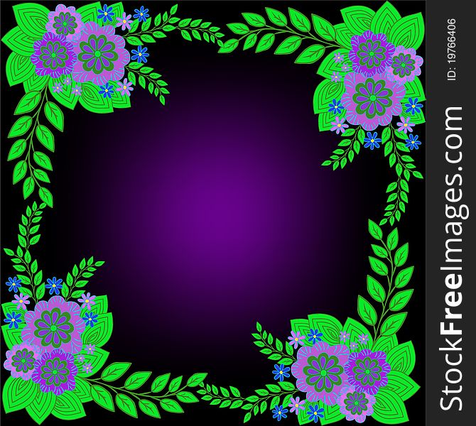 Beautiful frame of lilac floral bouquets on a dark background. Beautiful frame of lilac floral bouquets on a dark background