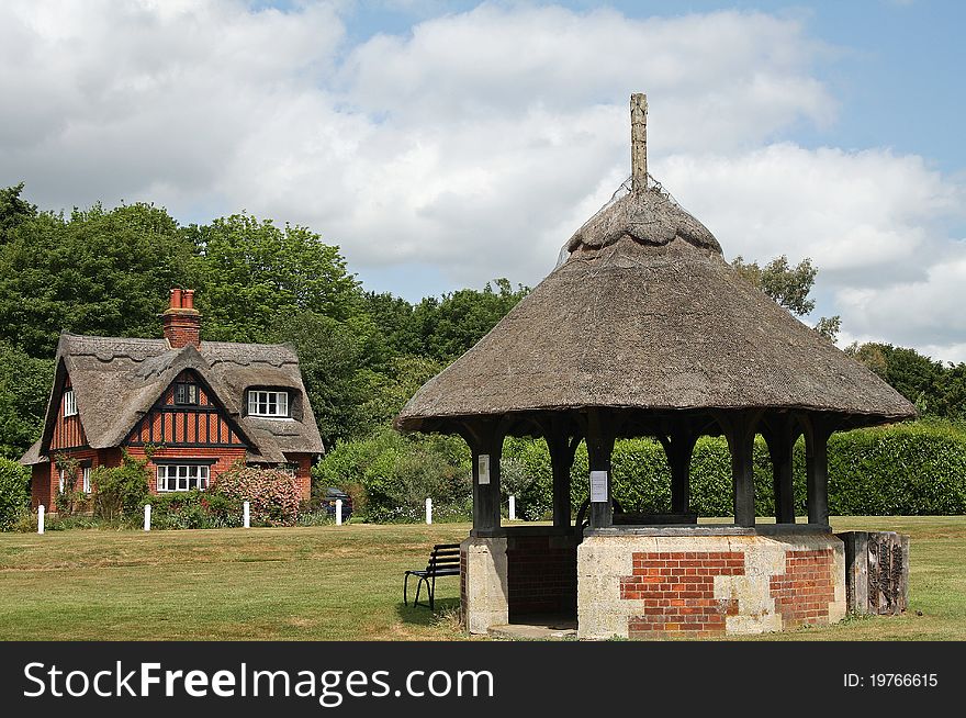 The village Green at Woodbastwick in Norfolk. The village Green at Woodbastwick in Norfolk