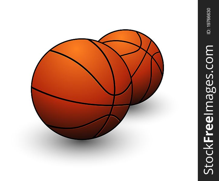 Sport game basketball orange color isolated