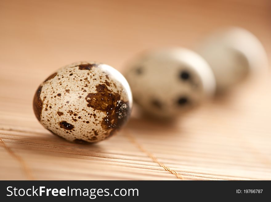 Fresh quail eggs close up