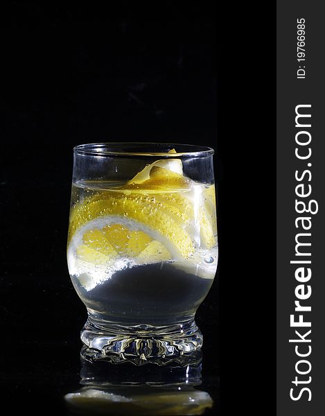 Water With Lemon In Glass