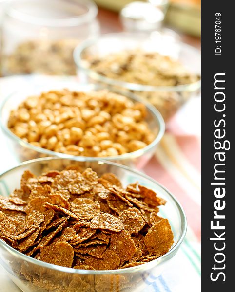 Muesli In Glass Bowl