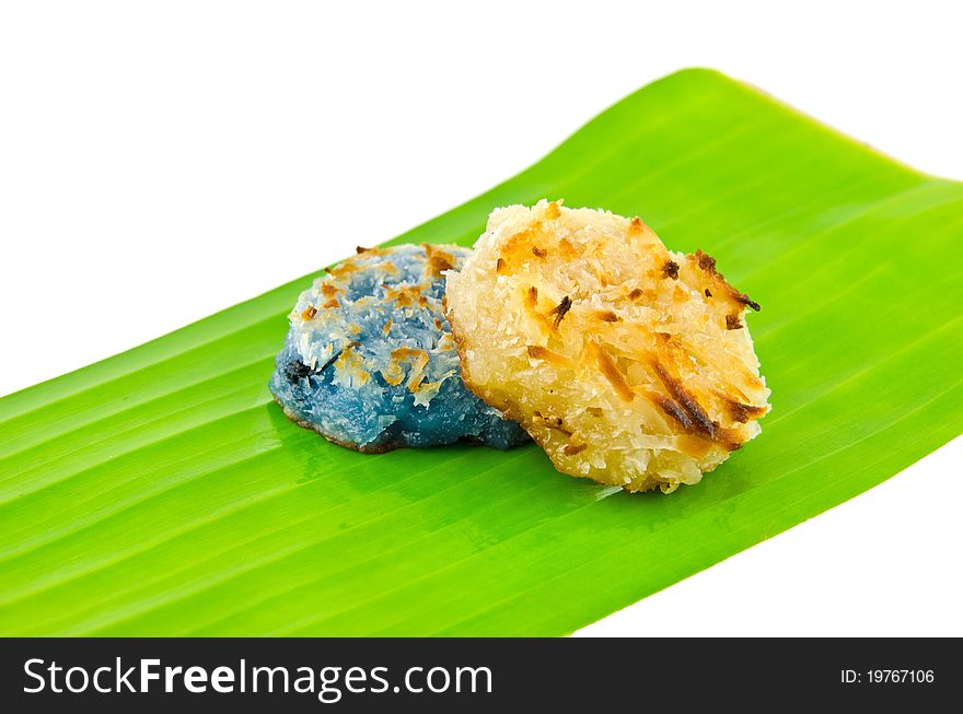 Thai dessert (Kanom Babin), made from sliced coconut