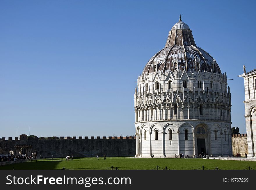 Tower panoramic view in italian famous square. Tower panoramic view in italian famous square