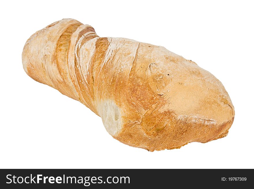 Rustic bread isolated on a white background