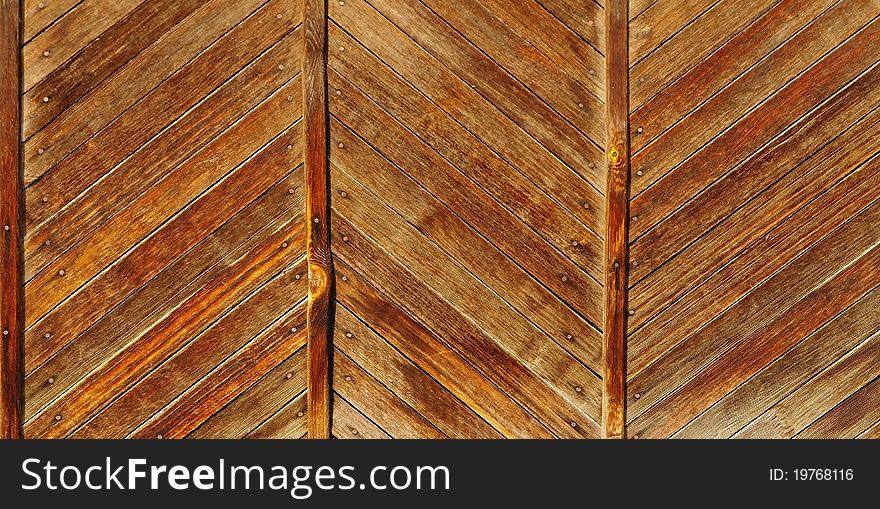 Texture of wood planks on a diagonal