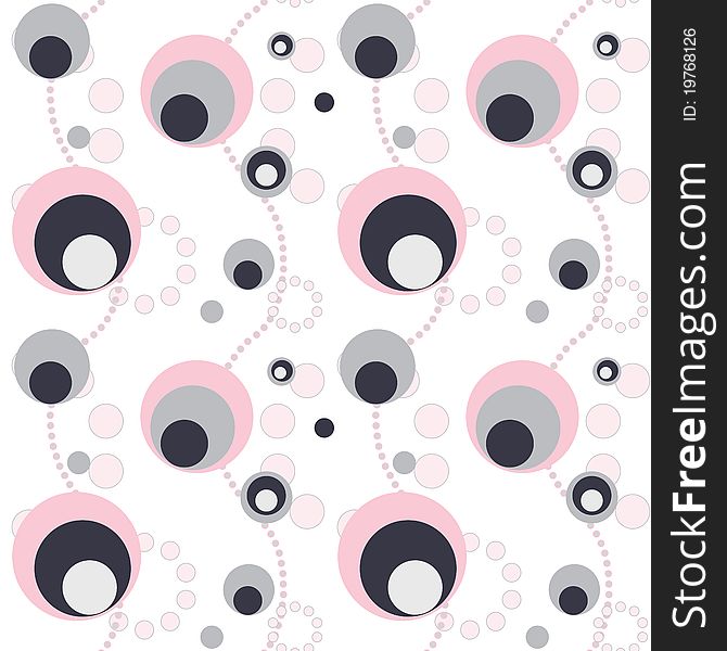 Pattern Of Gray And Pink Circles.