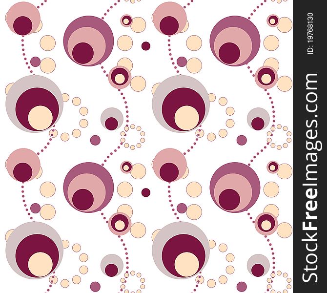 Pattern of beige and burgundy circles.