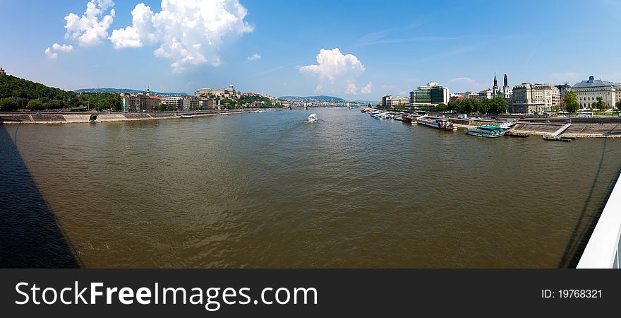 Panoramic photo of Budapest, Panorama from Elisabeth Bridge. Panoramic photo of Budapest, Panorama from Elisabeth Bridge