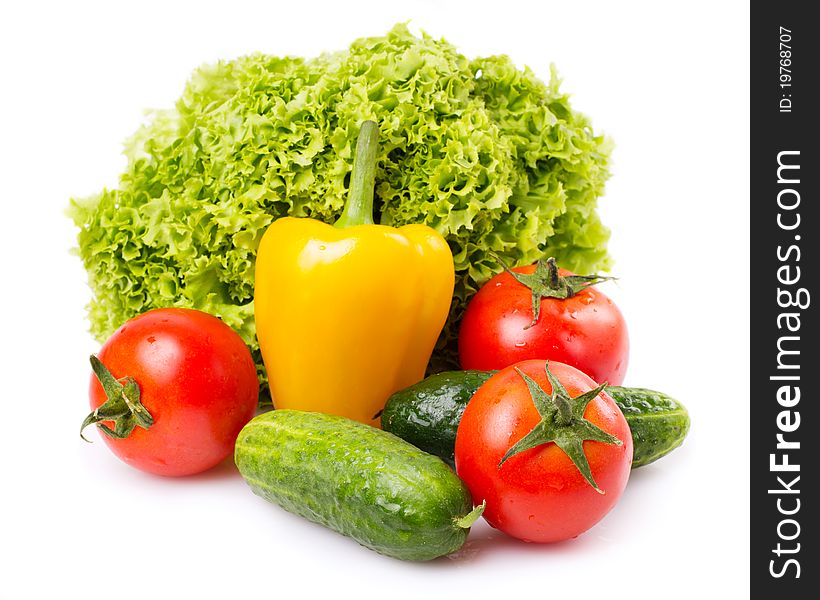 Fresh vegetable isolated on the white background