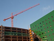 Construction Crane At Pacific Design Center Royalty Free Stock Images Construction Crane At Pacific Design Center Royalty Free Stock Images