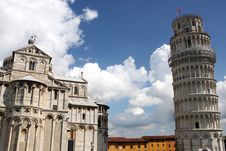 Duomo Cathedral And Leaning Tower In Pisa Royalty Free Stock Photo