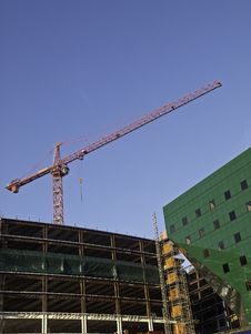 Construction Crane At Pacific Design Center Royalty Free Stock Image Construction Crane At Pacific Design Center Royalty Free Stock Image