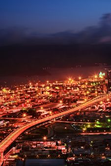 Night View Of Harbour At Yantian Port Royalty Free Stock Images