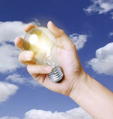 Light Bulb In Hand Stock Photos Light Bulb In Hand Stock Photos