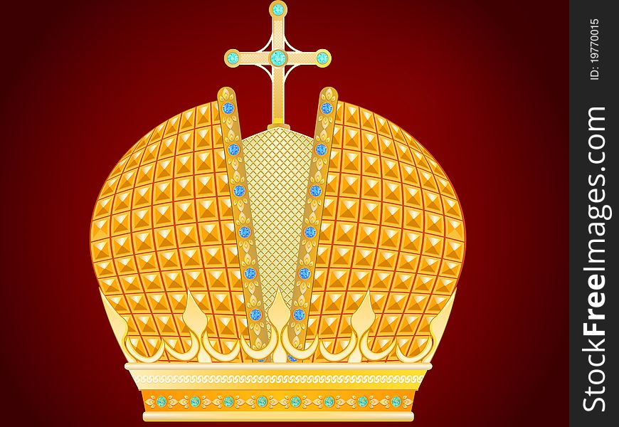 Royal gold crown in a