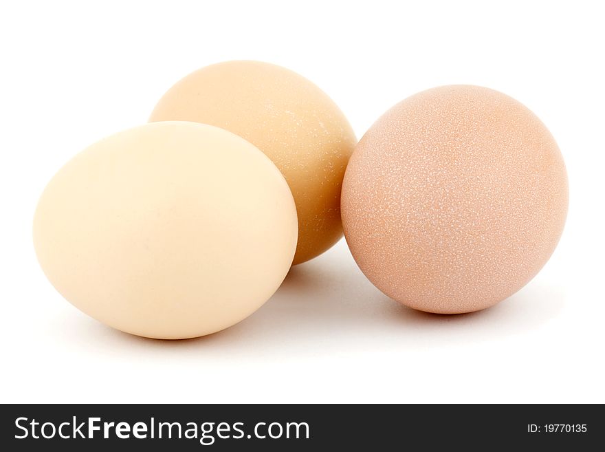 Hens eggs isolated on white