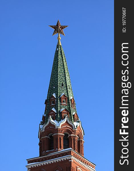 The star which is situated on the top of Moscow Kremlin's towers. The star which is situated on the top of Moscow Kremlin's towers