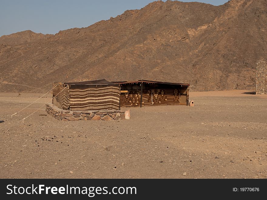 Typical saharan nomad tent in Egypt. Typical saharan nomad tent in Egypt