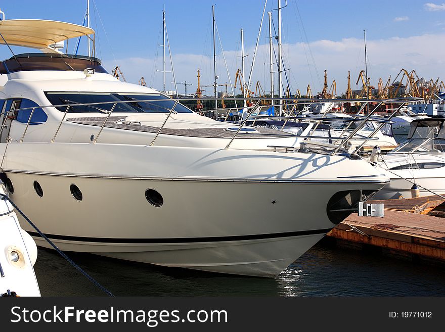 White Yachts In Marina