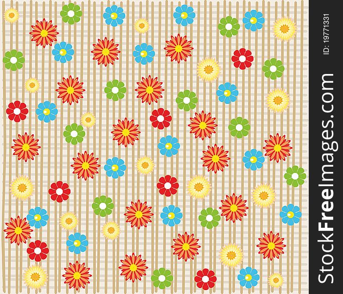 Flower Seamless Background Design In Vector