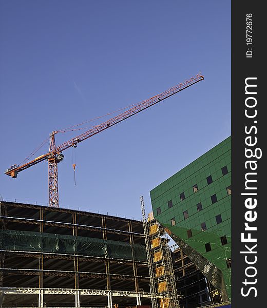 Construction crane at pacific design center