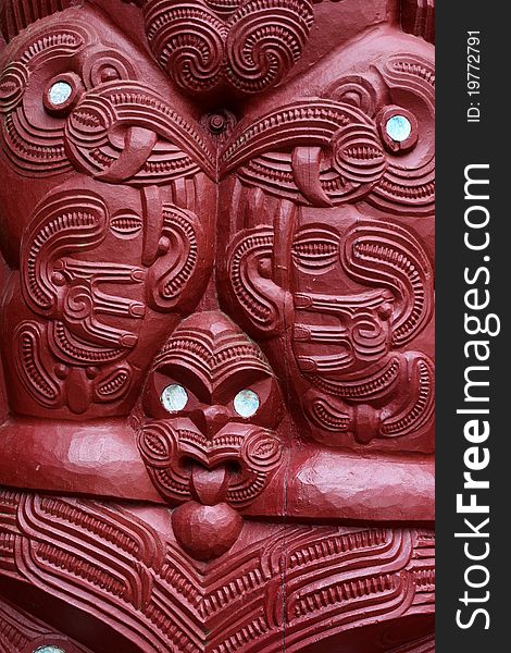 Maori carvings, North Island, New Zealand