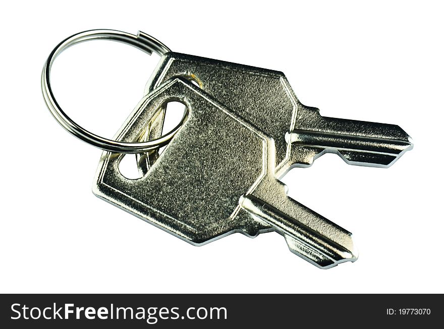 Metal mini keys isolate on white background