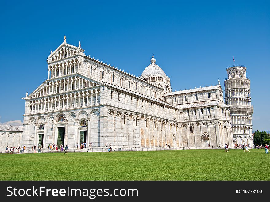 Baptistery, and leaning tower of pisa