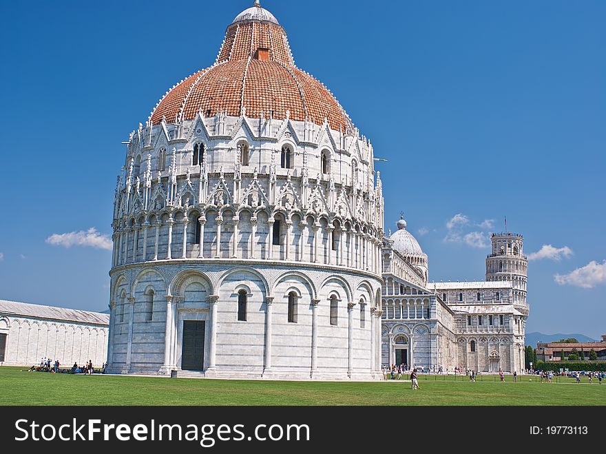 Cathedral, baptistery, and leaning tower of pisa