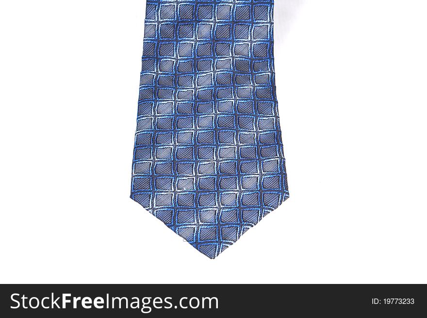 A rowed blue strip neck tie