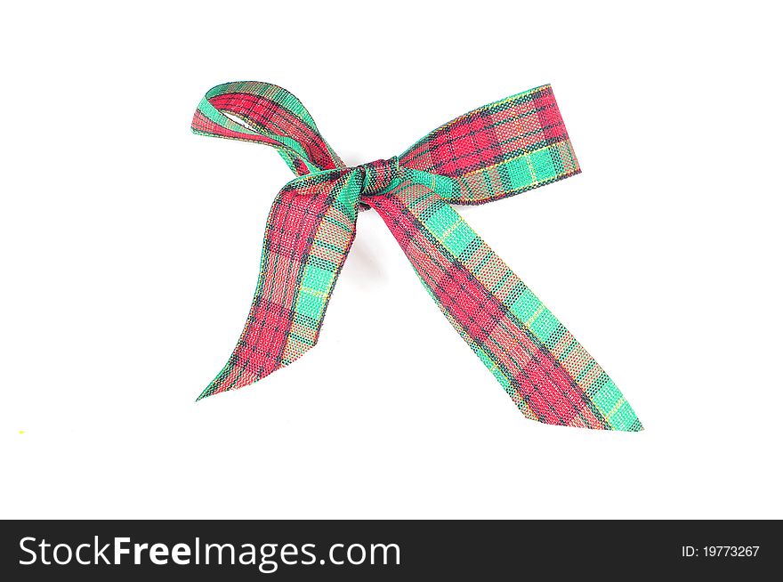 Multi-colored ribbon tie in bow