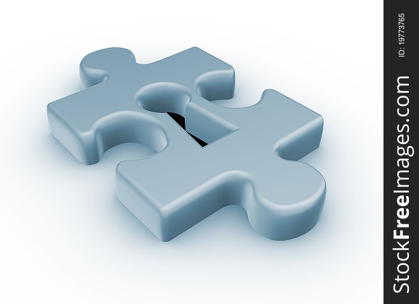 Jjigsaw puzzle piece keyhole - This is a 3d render illustration