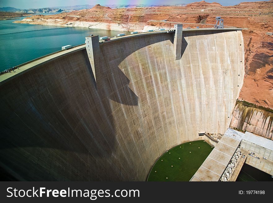 Glen Canyon Dam,hydroelectric power plant near Page at the colorado river. Glen Canyon Dam,hydroelectric power plant near Page at the colorado river