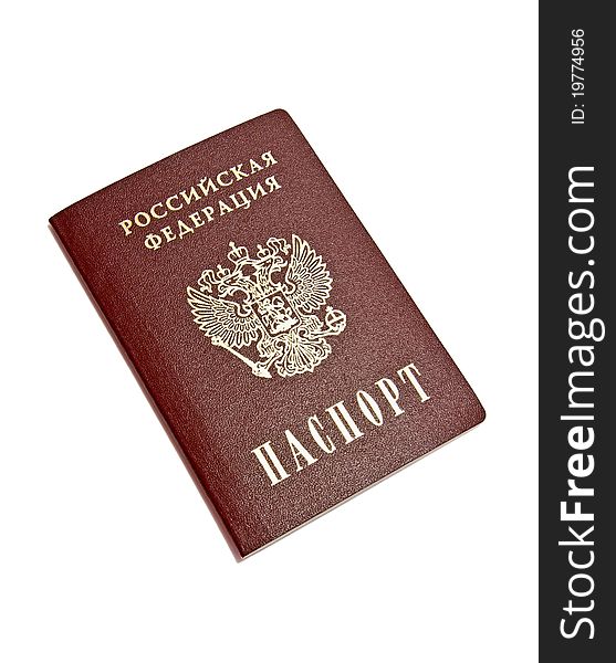 Russian passport isolated on a white background