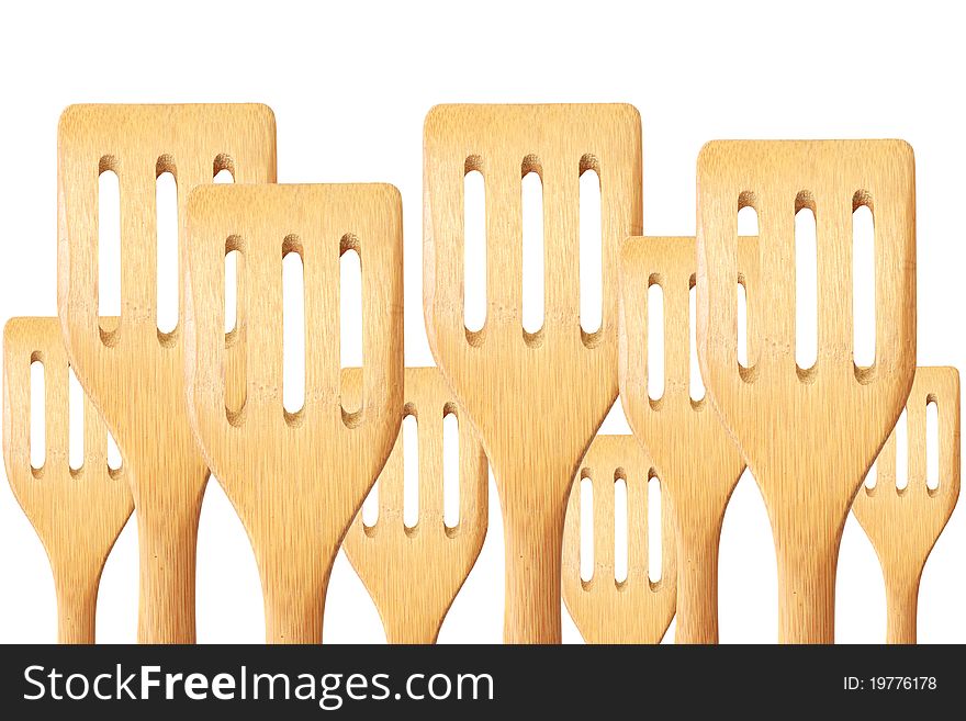 Wooden kitchen tool isolated on white background