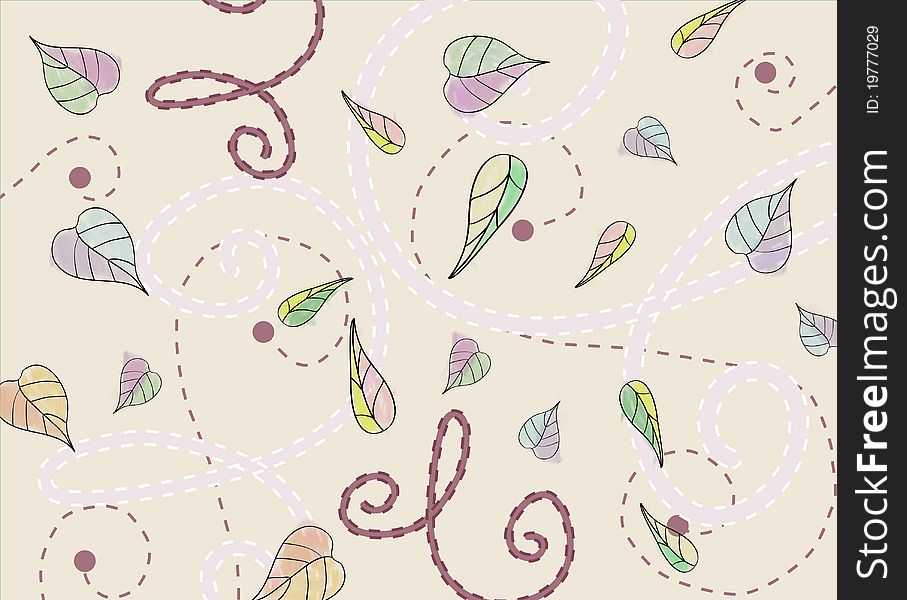 Background with leafs for wallpaper or design