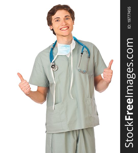 Young male doctor smiling