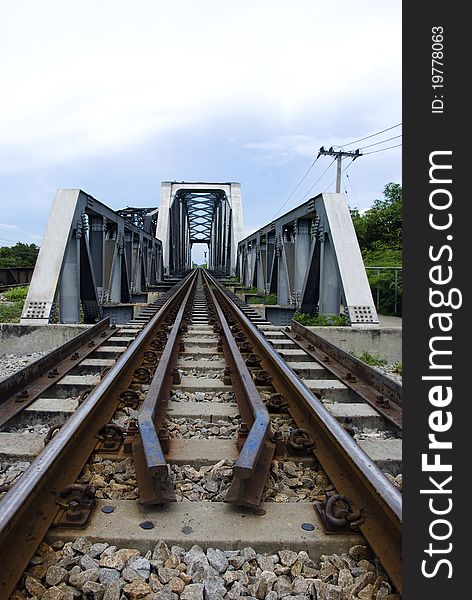 Railway Bridge over the River Nakornchaisri Thailand. Railway Bridge over the River Nakornchaisri Thailand