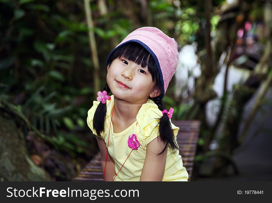 Chinese Girl In The Rainforest