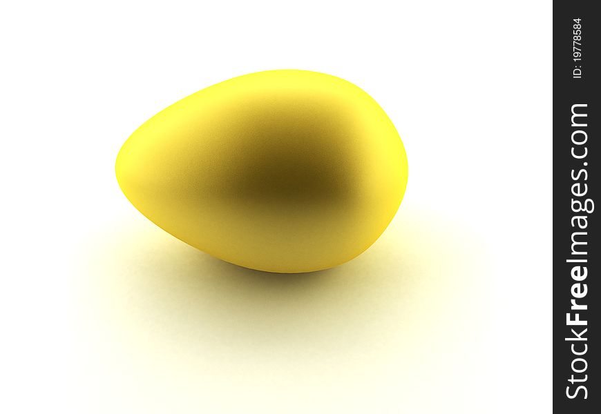 Image of golden egg over white background