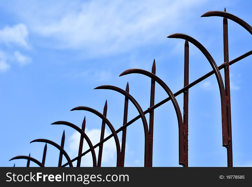 Iron fence with a shallow depth of field