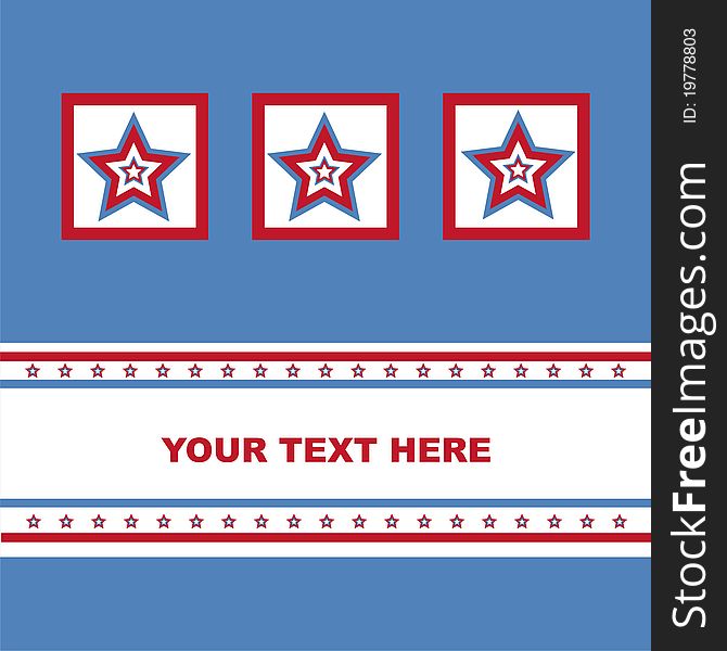 Cute american colored stars card